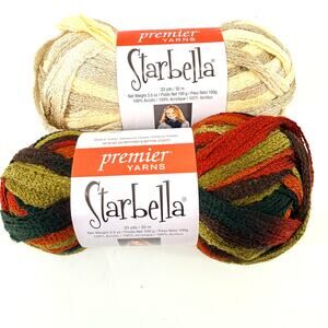 Premier Yarns Starbella 2 Skeins Wheat Fields 15-13 Autumn 15-02 33yd